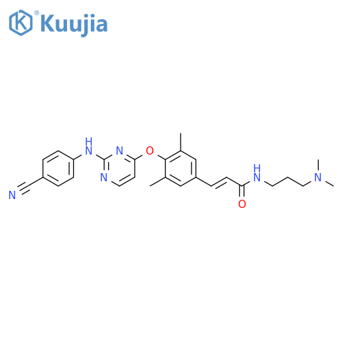 2-Propenamide,3-[4-[[2-[(4-cyanophenyl)amino]-4-pyrimidinyl]oxy]-3,5-dimethylphenyl]-N-[3-(dimethylamino)propyl]-, (2E)- structure