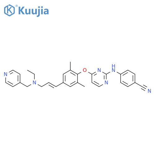 Benzonitrile,4-[[4-[4-[(1E)-3-[ethyl(4-pyridinylmethyl)amino]-1-propenyl]-2,6-dimethylphenoxy]-2-pyrimidinyl]amino]- structure