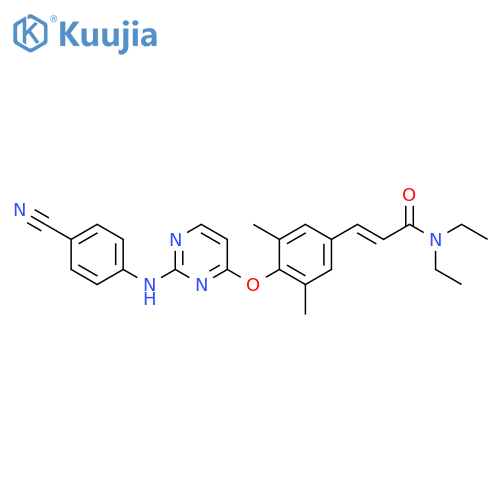 2-Propenamide,3-[4-[[2-[(4-cyanophenyl)amino]-4-pyrimidinyl]oxy]-3,5-dimethylphenyl]-N,N-diethyl-, (2E)- structure