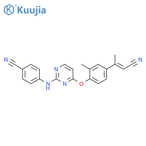 Benzonitrile,4-[[4-[4-[(1E)-2-cyano-1-methylethenyl]-2-methylphenoxy]-2-pyrimidinyl]amino]- structure