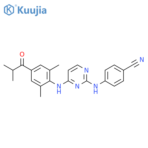 Benzonitrile,4-[[4-[[2,6-dimethyl-4-(2-methyl-1-oxopropyl)phenyl]amino]-2-pyrimidinyl]amino]- structure