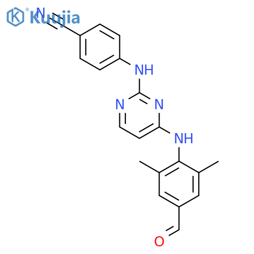 Benzonitrile,4-[[4-[(4-formyl-2,6-dimethylphenyl)amino]-2-pyrimidinyl]amino]- structure
