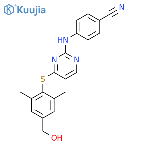 Benzonitrile,4-[[4-[[4-(hydroxymethyl)-2,6-dimethylphenyl]thio]-2-pyrimidinyl]amino]- structure