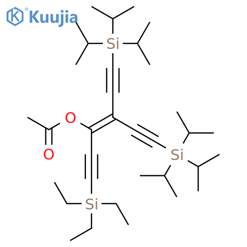 3-Hexene-1,5-diyn-3-ol,1-(triethylsilyl)-6-[tris(1-methylethyl)silyl]-4-[[tris(1-methylethyl)silyl]ethynyl]-, acetate structure