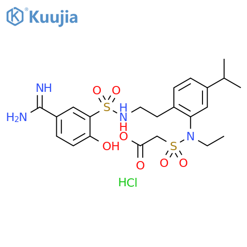Acetic acid,[[[2-[2-[[[5-(aminoiminomethyl)-2-hydroxyphenyl]sulfonyl]amino]ethyl]-5-(1-methylethyl)phenyl]ethylamino]sulfonyl]-, monohydrochloride structure