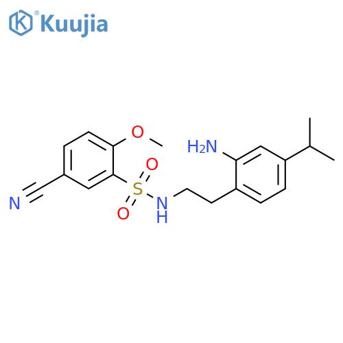 Benzenesulfonamide,N-[2-[2-amino-4-(1-methylethyl)phenyl]ethyl]-5-cyano-2-methoxy- structure