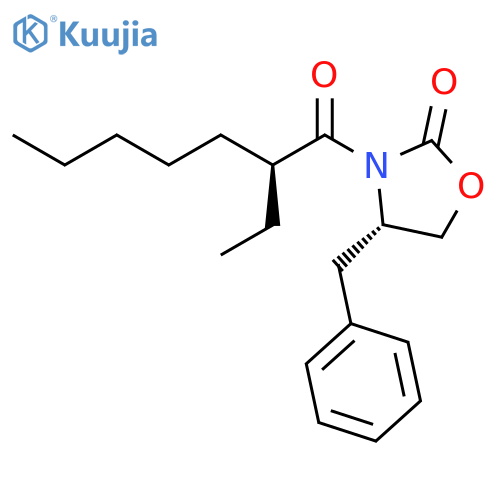 2-Oxazolidinone, 3-[(2S)-2-ethyl-1-oxoheptyl]-4-(phenylmethyl)-, (4S)- structure