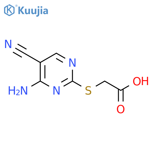 2-(4-Amino-5-cyanopyrimidin-2-yl)sulfanylacetic acid structure