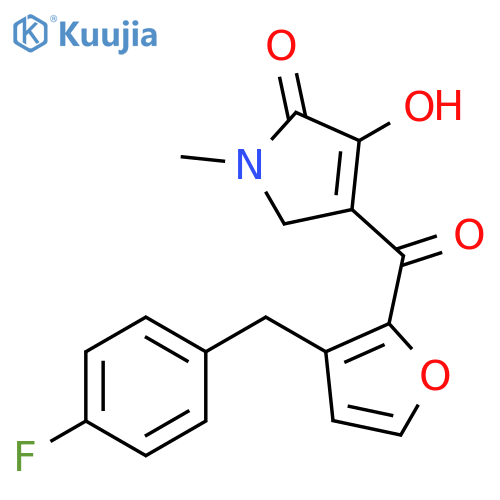 2H-Pyrrol-2-one,4-[[3-[(4-fluorophenyl)methyl]-2-furanyl]carbonyl]-1,5-dihydro-3-hydroxy-1-methyl- structure