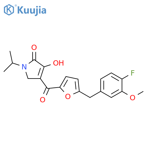 2H-Pyrrol-2-one,4-[[5-[(4-fluoro-3-methoxyphenyl)methyl]-2-furanyl]carbonyl]-1,5-dihydro-3-hydroxy-1-(1-methylethyl)- structure