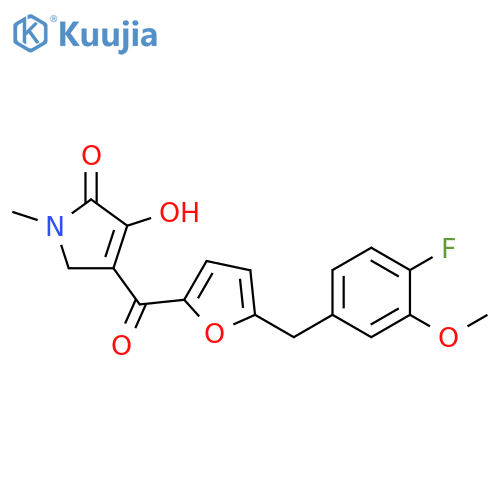 2H-Pyrrol-2-one,4-[[5-[(4-fluoro-3-methoxyphenyl)methyl]-2-furanyl]carbonyl]-1,5-dihydro-3-hydroxy-1-methyl- structure