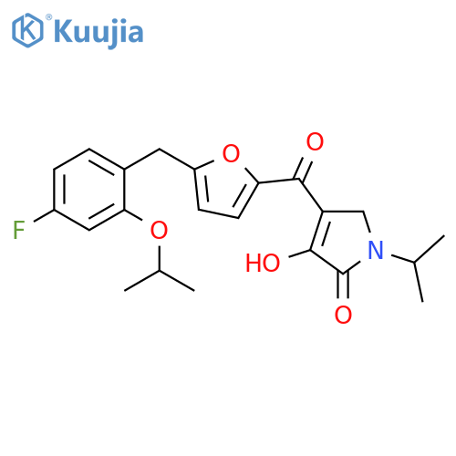 2H-Pyrrol-2-one,4-[[5-[[4-fluoro-2-(1-methylethoxy)phenyl]methyl]-2-furanyl]carbonyl]-1,5-dihydro-3-hydroxy-1-(1-methylethyl)- structure