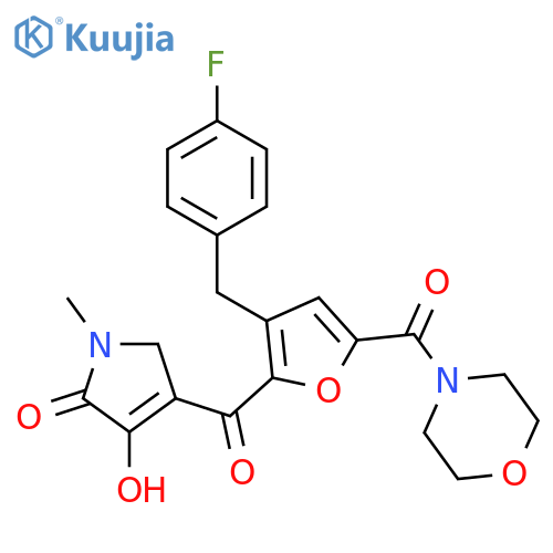 Morpholine,4-[[5-[(2,5-dihydro-4-hydroxy-1-methyl-5-oxo-1H-pyrrol-3-yl)carbonyl]-4-[(4-fluorophenyl)methyl]-2-furanyl]carbonyl]- structure