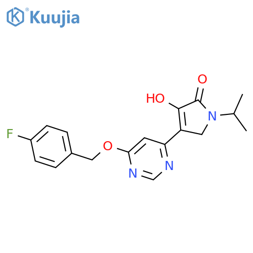 2H-Pyrrol-2-one,4-[6-[(4-fluorophenyl)methoxy]-4-pyrimidinyl]-1,5-dihydro-3-hydroxy-1-(1-methylethyl)- structure