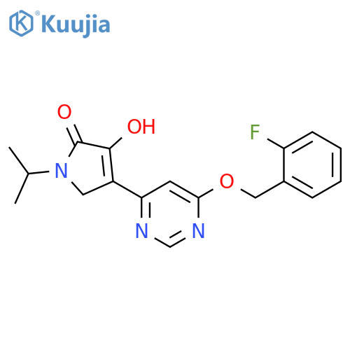 2H-Pyrrol-2-one,4-[6-[(2-fluorophenyl)methoxy]-4-pyrimidinyl]-1,5-dihydro-3-hydroxy-1-(1-methylethyl)- structure