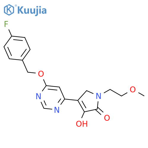 2H-Pyrrol-2-one,4-[6-[(4-fluorophenyl)methoxy]-4-pyrimidinyl]-1,5-dihydro-3-hydroxy-1-(2-methoxyethyl)- structure
