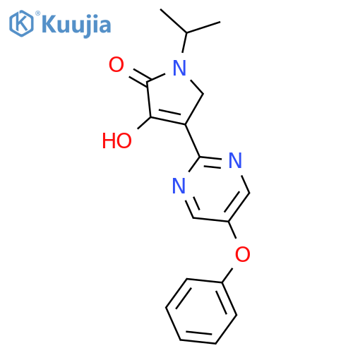 2H-Pyrrol-2-one,1,5-dihydro-3-hydroxy-1-(1-methylethyl)-4-(5-phenoxy-2-pyrimidinyl)- structure