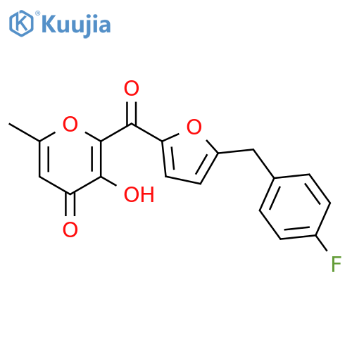 4H-Pyran-4-one,2-[[5-[(4-fluorophenyl)methyl]-2-furanyl]carbonyl]-3-hydroxy-6-methyl- structure