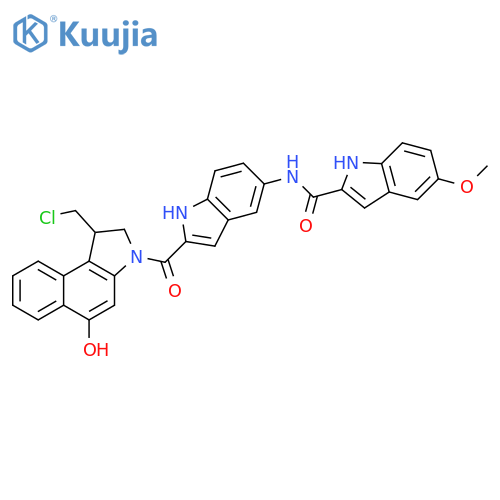 1H-Indole-2-carboxamide,N-[2-[[1-(chloromethyl)-1,2-dihydro-5-hydroxy-3H-benz[e]indol-3-yl]carbonyl]-1H-indol-5-yl]-5-methoxy- structure