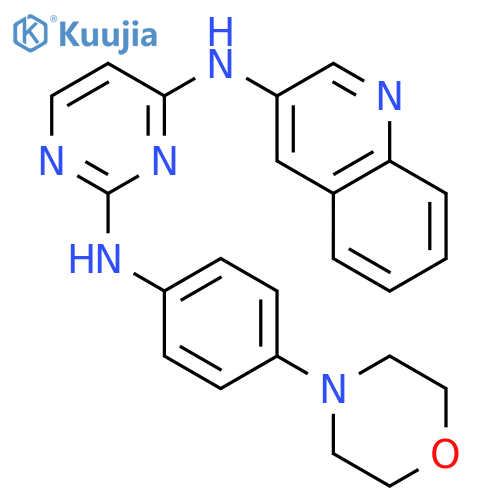 2,4-Pyrimidinediamine, N2-[4-(4-morpholinyl)phenyl]-N4-3-quinolinyl- structure