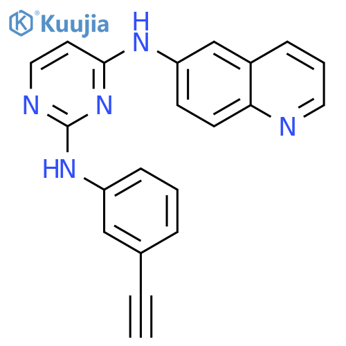 2,4-Pyrimidinediamine, N2-(3-ethynylphenyl)-N4-6-quinolinyl- structure