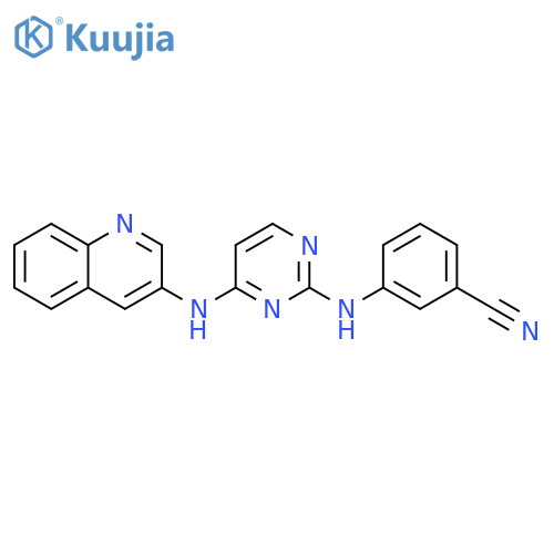 Benzonitrile, 3-[[4-(3-quinolinylamino)-2-pyrimidinyl]amino]- structure