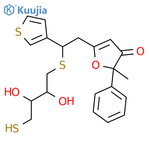 3(2H)-Furanone,5-[2-[[(2R,3R)-2,3-dihydroxy-4-mercaptobutyl]thio]-2-(3-thienyl)ethyl]-2-methyl-2-phenyl- structure