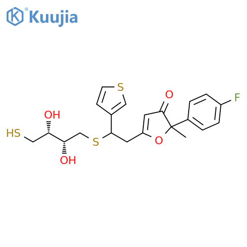 3(2H)-Furanone,5-[2-[[(2R,3R)-2,3-dihydroxy-4-mercaptobutyl]thio]-2-(3-thienyl)ethyl]-2-(4-fluorophenyl)-2-methyl- structure