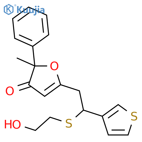 3(2H)-Furanone,5-[2-[(2-hydroxyethyl)thio]-2-(3-thienyl)ethyl]-2-methyl-2-phenyl- structure