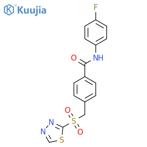 Benzamide, N-(4-fluorophenyl)-4-[(1,3,4-thiadiazol-2-ylsulfonyl)methyl]- structure