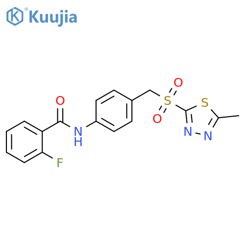 Benzamide,2-fluoro-N-[4-[[(5-methyl-1,3,4-thiadiazol-2-yl)sulfonyl]methyl]phenyl]- structure