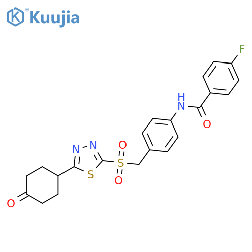 Benzamide,4-fluoro-N-[4-[[[5-(4-oxocyclohexyl)-1,3,4-thiadiazol-2-yl]sulfonyl]methyl]phenyl]- structure