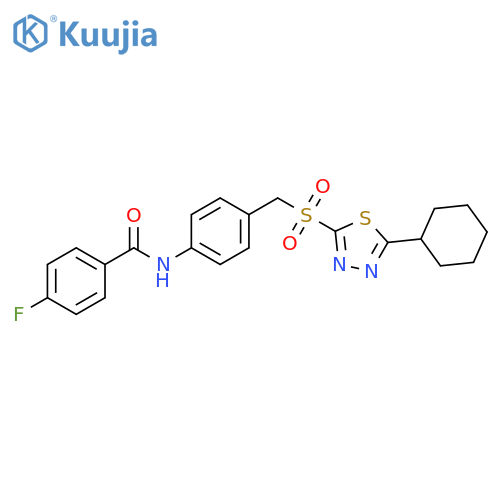 Benzamide,N-[4-[[(5-cyclohexyl-1,3,4-thiadiazol-2-yl)sulfonyl]methyl]phenyl]-4-fluoro- structure