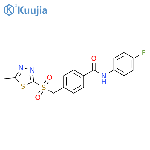 Benzamide,N-(4-fluorophenyl)-4-[[(5-methyl-1,3,4-thiadiazol-2-yl)sulfonyl]methyl]- structure