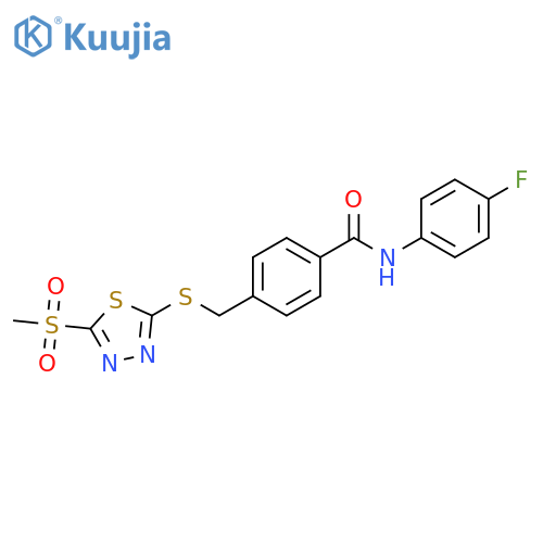 Benzamide,N-(4-fluorophenyl)-4-[[[5-(methylsulfonyl)-1,3,4-thiadiazol-2-yl]thio]methyl]- structure