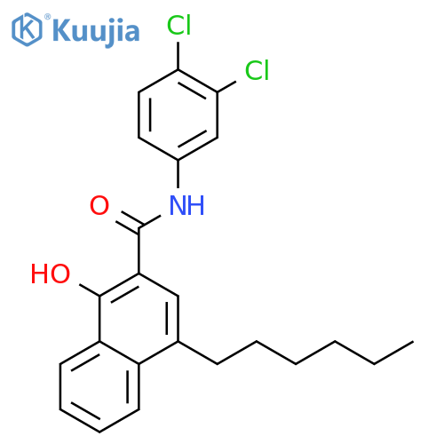 2-Naphthalenecarboxamide, N-(3,4-dichlorophenyl)-4-hexyl-1-hydroxy- structure
