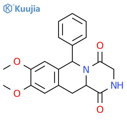 2H-Pyrazino[1,2-b]isoquinoline-1,4(3H,6H)-dione,11,11a-dihydro-8,9-dimethoxy-6-phenyl- structure