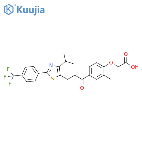 Acetic acid,[2-methyl-4-[3-[4-(1-methylethyl)-2-[4-(trifluoromethyl)phenyl]-5-thiazolyl]-1-oxopropyl]phenoxy]- structure