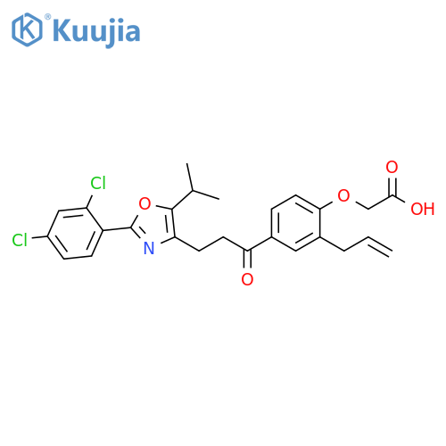Acetic acid,[4-[3-[2-(2,4-dichlorophenyl)-5-(1-methylethyl)-4-oxazolyl]-1-oxopropyl]-2-(2-propenyl)phenoxy]- structure
