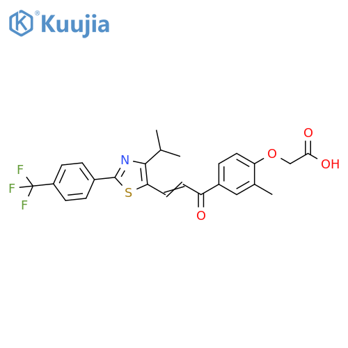Acetic acid,[2-methyl-4-[3-[4-(1-methylethyl)-2-[4-(trifluoromethyl)phenyl]-5-thiazolyl]-1-oxo-2-propenyl]phenoxy]- structure