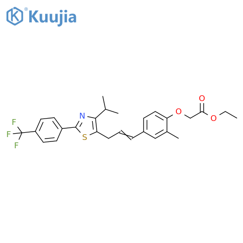 Acetic acid,[2-methyl-4-[3-[4-(1-methylethyl)-2-[4-(trifluoromethyl)phenyl]-5-thiazolyl]-1-propenyl]phenoxy]-, ethyl ester structure