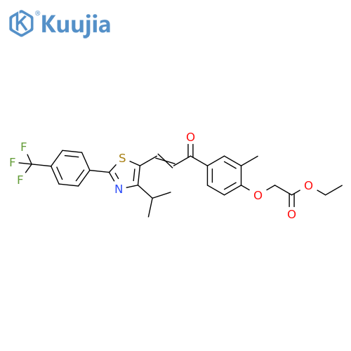 Acetic acid,[2-methyl-4-[3-[4-(1-methylethyl)-2-[4-(trifluoromethyl)phenyl]-5-thiazolyl]-1-oxo-2-propenyl]phenoxy]-, ethyl ester structure