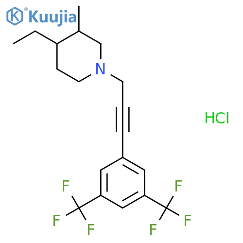Piperidine,1-[3-[3,5-bis(trifluoromethyl)phenyl]-2-propynyl]-4-ethyl-3-methyl-,hydrochloride structure