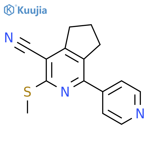 5H-Cyclopenta[c]pyridine-4-carbonitrile,6,7-dihydro-3-(methylthio)-1-(4-pyridinyl)- structure