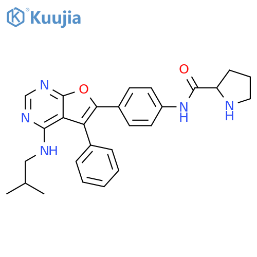 2-Pyrrolidinecarboxamide,N-[4-[4-[(2-methylpropyl)amino]-5-phenylfuro[2,3-d]pyrimidin-6-yl]phenyl]- structure