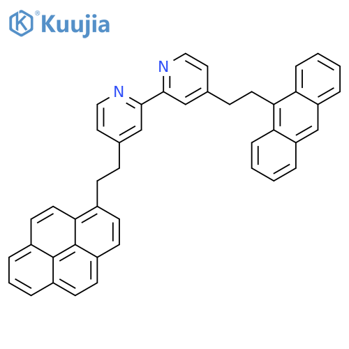 2,2'-Bipyridine, 4-[2-(9-anthracenyl)ethyl]-4'-[2-(1-pyrenyl)ethyl]- structure