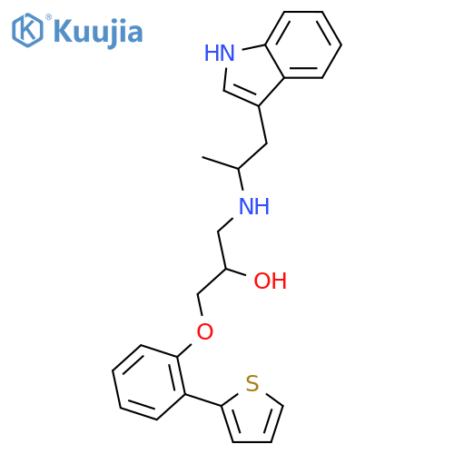 2-Propanol,1-[[(1S)-2-(1H-indol-3-yl)-1-methylethyl]amino]-3-[2-(2-thienyl)phenoxy]-,(2S)- structure