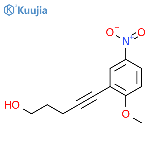 4-Pentyn-1-ol, 5-(2-methoxy-5-nitrophenyl)- structure
