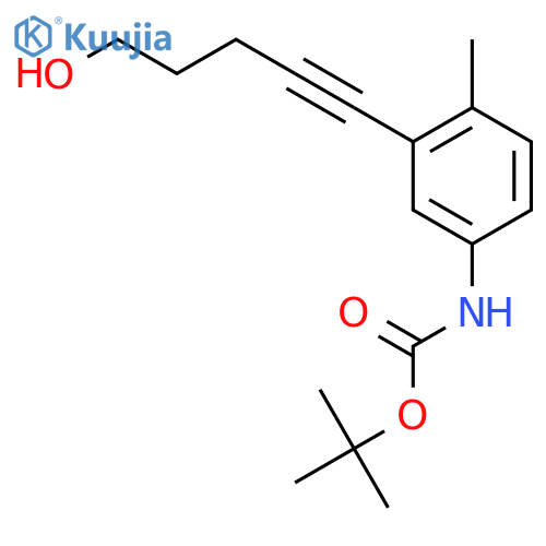 Carbamic acid, [3-(5-hydroxy-1-pentynyl)-4-methylphenyl]-,1,1-dimethylethyl ester structure