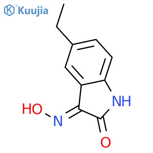 (3E)-5-Ethyl-1H-indole-2,3-dione 3-oxime structure